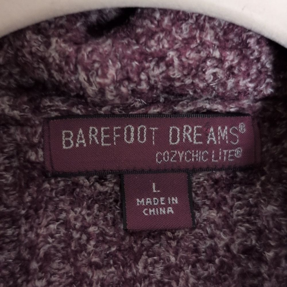 Barefoot Dreams Cozychic Lite Montecito Heathered Cardigan Open Size Large - Picture 3 of 5